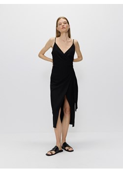 Reserved - Sukienka z wiskozy i lnu - czarny ze sklepu Reserved w kategorii Sukienki - zdjęcie 173767500
