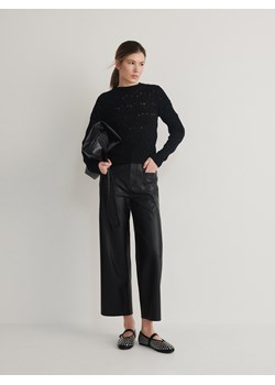 Reserved - Ażurowy sweter - czarny ze sklepu Reserved w kategorii Swetry damskie - zdjęcie 173767602