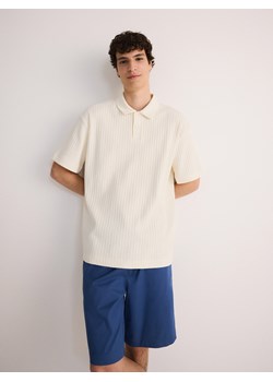 Reserved - Koszulka polo oversize - złamana biel ze sklepu Reserved w kategorii T-shirty męskie - zdjęcie 173767942