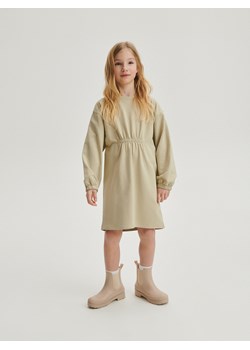 Reserved - Bawełniana sukienka - oliwkowy ze sklepu Reserved w kategorii Sukienki dziewczęce - zdjęcie 173768021