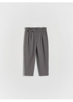 Reserved - Dzianinowe spodnie z kokardką - ciemnoszary ze sklepu Reserved w kategorii Spodnie i półśpiochy - zdjęcie 173768260