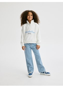Reserved - Jeansy straight we wzory - niebieski ze sklepu Reserved w kategorii Spodnie dziewczęce - zdjęcie 173768373