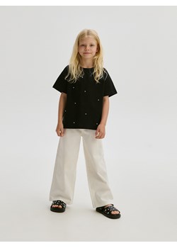 Reserved - T-shirt z aplikacją - czarny ze sklepu Reserved w kategorii Bluzki dziewczęce - zdjęcie 173768662