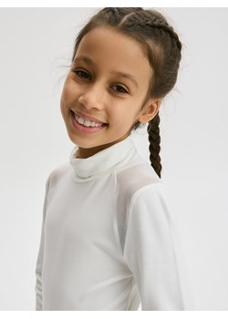 Reserved - Bluzka z przezroczystymi wstawkami - złamana biel ze sklepu Reserved w kategorii Bluzki dziewczęce - zdjęcie 173768671