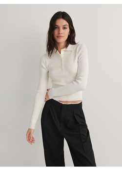 Reserved - Sweter polo - złamana biel ze sklepu Reserved w kategorii Bluzki damskie - zdjęcie 173769154