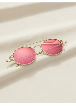 Okulary damskie przeciwsłoneczne 077ALR - złote/różowe ze sklepu Edoti w kategorii Okulary przeciwsłoneczne damskie - zdjęcie 173769963