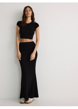 Reserved - Dzianinowa spódnica z wiskozy - czarny ze sklepu Reserved w kategorii Spódnice - zdjęcie 173771573
