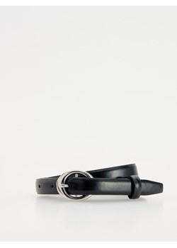 Reserved - Skórzany pasek z klamrą - czarny ze sklepu Reserved w kategorii Paski damskie - zdjęcie 173772050