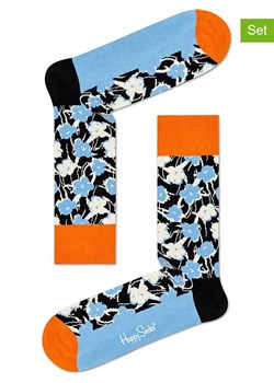 Happy Socks Skarpety (2 pary) &quot;Andy Warhol Flower&quot; w kolorze błękitnym ze wzorem ze sklepu Limango Polska w kategorii Skarpetki męskie - zdjęcie 173773880