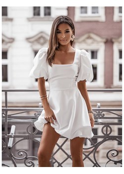 Rozkloszowana sukienka bombka LILY - biała ze sklepu magmac.pl w kategorii Sukienki - zdjęcie 173774001