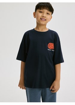 Reserved - T-shirt oversize z nadrukiem - czarny ze sklepu Reserved w kategorii T-shirty chłopięce - zdjęcie 173774703