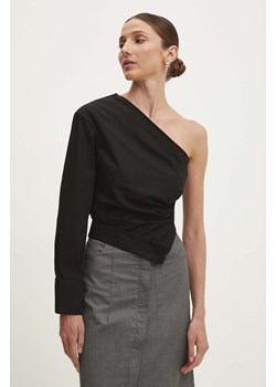 Answear Lab bluzka bawełniana damska kolor czarny gładka ze sklepu ANSWEAR.com w kategorii Bluzki damskie - zdjęcie 173775711