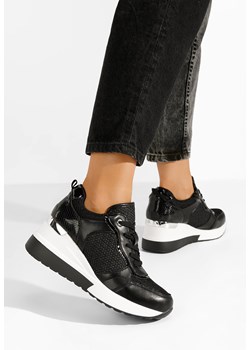 Czarne sneakersy na koturnie Arilova ze sklepu Zapatos w kategorii Buty sportowe damskie - zdjęcie 173775913