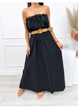 Czarna Sukienka Maxi z Paskiem ze sklepu ModnaKiecka.pl w kategorii Sukienki - zdjęcie 173778803