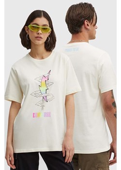 Converse t-shirt bawełniany PRIDE kolor beżowy z nadrukiem 10027208-A01 ze sklepu ANSWEAR.com w kategorii T-shirty męskie - zdjęcie 173779591