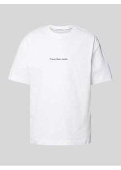 T-shirt z nadrukiem z logo model ‘GRID MONOGRAM’ ze sklepu Peek&Cloppenburg  w kategorii T-shirty męskie - zdjęcie 173779702
