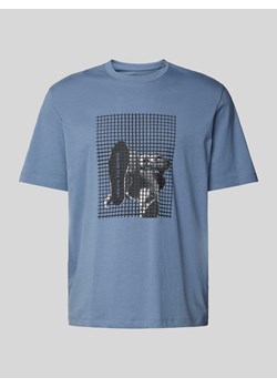 T-shirt z prążkowanym okrągłym dekoltem ze sklepu Peek&Cloppenburg  w kategorii T-shirty męskie - zdjęcie 173779834