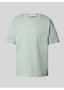 T-shirt z nadrukiem z logo model ‘GRID MONOGRAM’ ze sklepu Peek&Cloppenburg  w kategorii T-shirty męskie - zdjęcie 173779882