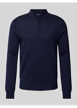 Sweter z dzianiny z kołnierzykiem polo ze sklepu Peek&Cloppenburg  w kategorii Swetry męskie - zdjęcie 173779943