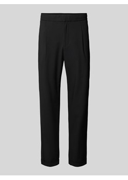 Spodnie materiałowe o kroju tapered fit z kieszeniami z tyłu ze sklepu Peek&Cloppenburg  w kategorii Spodnie męskie - zdjęcie 173779993