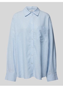 Bluzka koszulowa lniana z kieszenią na piersi model ‘Liza’ ze sklepu Peek&Cloppenburg  w kategorii Koszule damskie - zdjęcie 173780360