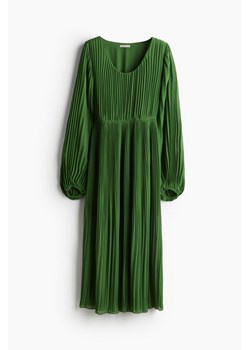 H & M - Sukienka z plisowanego szyfonu - Zielony ze sklepu H&M w kategorii Sukienki - zdjęcie 173780554