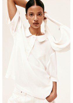 H & M - Top polo z prześwitującej krepy - Biały ze sklepu H&M w kategorii Bluzki damskie - zdjęcie 173780571