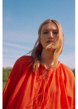 H & M - Bluzka z wiązanym detalem - Pomarańczowy ze sklepu H&M w kategorii Bluzki damskie - zdjęcie 173780594