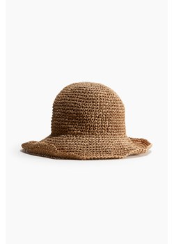 H & M - Słomkowy kapelusz z falistym rondem - Beżowy ze sklepu H&M w kategorii Kapelusze damskie - zdjęcie 173780611