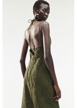 H & M - Rozpinana sukienka z haftem angielskim - Zielony ze sklepu H&M w kategorii Sukienki - zdjęcie 173780634
