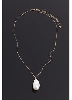 H & M - Pozłacany naszyjnik z perłowym wisiorkiem - Złoty ze sklepu H&M w kategorii Naszyjniki - zdjęcie 173780663