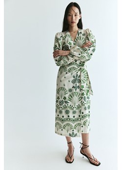 H & M - Bawełniana sukienka kopertowa - Zielony ze sklepu H&M w kategorii Sukienki - zdjęcie 173780673