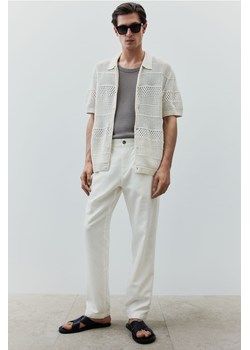 H & M - Spodnie z domieszką lnu Regular Fit - Biały ze sklepu H&M w kategorii Spodnie męskie - zdjęcie 173780703