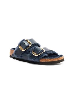 Birkenstock Skórzane klapki Arizona BB Shearling LEOI Midnight LAF | z dodatkiem wełny ze sklepu Gomez Fashion Store w kategorii Klapki damskie - zdjęcie 173781592