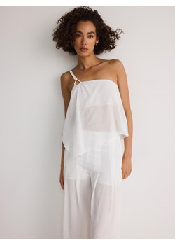 Reserved - Asymetryczny top - biały ze sklepu Reserved w kategorii Bluzki damskie - zdjęcie 173783740