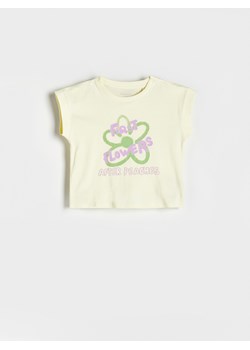 Reserved - T-shirt z nadrukiem - żółty ze sklepu Reserved w kategorii Bluzki dziewczęce - zdjęcie 173783760