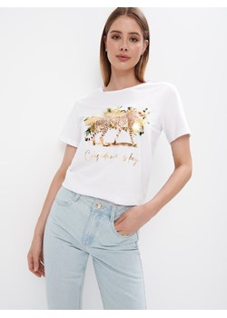 Mohito - Koszulka z nadrukiem - biały ze sklepu Mohito w kategorii Bluzki damskie - zdjęcie 173785204