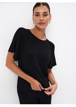 Mohito - Dzianinowa czarna bluzka - czarny ze sklepu Mohito w kategorii Bluzki damskie - zdjęcie 173785244