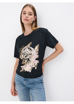 Mohito - T-shirt z nadrukiem - szary ze sklepu Mohito w kategorii Bluzki damskie - zdjęcie 173785330