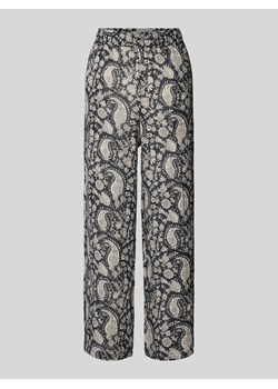 Spodnie materiałowe z szeroką nogawką i elastycznym pasem ze sklepu Peek&Cloppenburg  w kategorii Spodnie damskie - zdjęcie 173786634