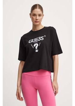 Guess t-shirt bawełniany AURLIE damski kolor czarny V4YI06 I3Z14 ze sklepu ANSWEAR.com w kategorii Bluzki damskie - zdjęcie 173788074