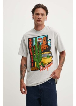 Superdry t-shirt męski kolor szary z nadrukiem M1012158A-5WB ze sklepu ANSWEAR.com w kategorii T-shirty męskie - zdjęcie 173788184