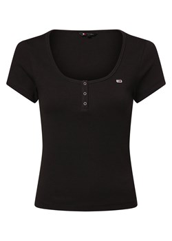 Tommy Jeans Koszulka damska Kobiety Bawełna czarny jednolity ze sklepu vangraaf w kategorii Bluzki damskie - zdjęcie 173788910