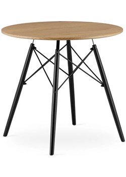 Okrągły skandynawski stół 80 cm dąb - Fivi 7X ze sklepu Edinos.pl w kategorii Stoły - zdjęcie 173789260