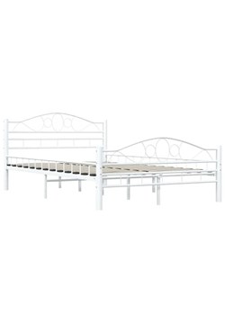 Białe Metalowe Łóżko 120X200 Cm Hubio Dąb K2-N93 ze sklepu Edinos.pl w kategorii Łóżka i materace - zdjęcie 173789300