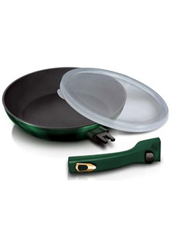 Zielona patelnia z odpinaną rączką i pokrywką 24cm F0-W21 ze sklepu Edinos.pl w kategorii Naczynia - zdjęcie 173789371