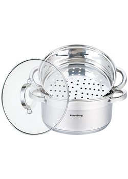 3 elementowy zestaw garnków na parę 22cm A5-W98 ze sklepu Edinos.pl w kategorii Garnki - zdjęcie 173789414