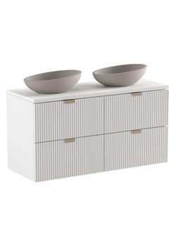 Biała szafka wisząca pod umywalkę z 4 szufladami - Oxel 6X ze sklepu Edinos.pl w kategorii Szafki i regały łazienkowe - zdjęcie 173789452