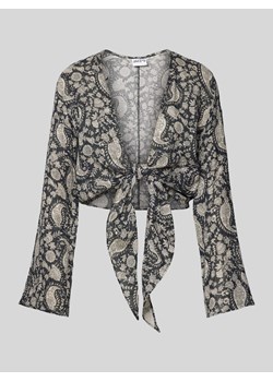 Bluzka krótka z wiązanym detalem ze sklepu Peek&Cloppenburg  w kategorii Bluzki damskie - zdjęcie 173789700