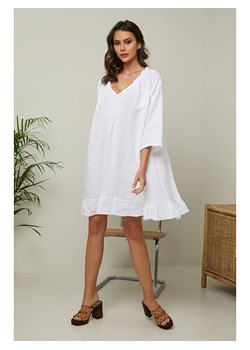 Joséfine Lniana sukienka &quot;Jasmine&quot; w kolorze białym ze sklepu Limango Polska w kategorii Sukienki - zdjęcie 173789862
